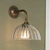 Emelia Fluted Wall Light with Brooke Arm in Antiqued Brass