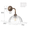 Emelia Fluted Wall Light with Brooke Arm in Antiqued Brass