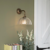 Emelia Fluted Wall Light with Brooke Arm in Antiqued Brass