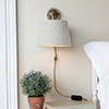 Brooke Plug-In Wall Light (Down) in Antiqued Brass 