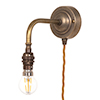 Brooke Plug-In Wall Light (Down) in Antiqued Brass 