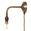 Brooke Plug-In Wall Light (Down) in Antiqued Brass 