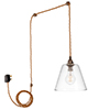 Ashley Fine Fluted Plug-In Pendant in Antiqued Brass