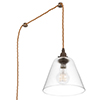 Ashley Fine Fluted Plug-In Pendant in Antiqued Brass