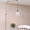 Ashley Fine Fluted Plug-In Pendant in Antiqued Brass