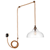 Langley Fine Fluted Plug-In Pendant in Antiqued Brass