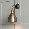 Barbican Wall Light in Antiqued Brass