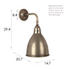 Barbican Wall Light in Antiqued Brass