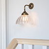 Shotley Fluted Wall Light in Antiqued Brass