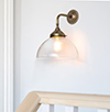 Shotley Fine Fluted Wall Light in Antiqued Brass