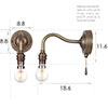 Carrick Pull Cord Wall Light (Down) in Antiqued Brass
