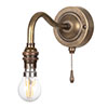 Carrick Pull Cord Wall Light (Down) in Antiqued Brass
