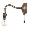 Carrick Pull Cord Wall Light (Down) in Antiqued Brass