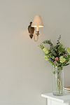 Single Hambleton Wall Light in Antiqued Brass