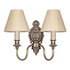 Double Hambleton Wall Light in Antiqued Brass