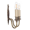 Double Hambleton Wall Light in Antiqued Brass