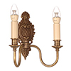 Double Hambleton Wall Light in Antiqued Brass