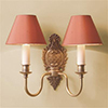 Double Hambleton Wall Light in Antiqued Brass