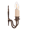 Double Rialto Wall Light in Antiqued Brass