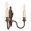 Double Rialto Wall Light in Antiqued Brass