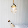 Iona Fluted Pendant Light in Antiqued Brass