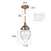 Iona Fluted Pendant Light in Antiqued Brass