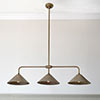 Wellesley Triple Bar Pendant in Antiqued Brass