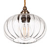 Hampstead Fluted Pendant Light (ES) in Antiqued Brass