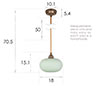 Hampstead Jade Green Pendant Light (ES) In Antiqued Brass