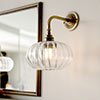 Hampstead Fluted Wall Light in Antiqued Brass