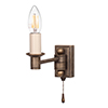 Hanson Library Wall Light with Pull Cord in Antiqued Brass