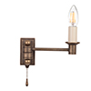 Hanson Library Wall Light with Pull Cord in Antiqued Brass