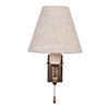 Hanson Library Wall Light with Pull Cord in Antiqued Brass