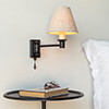 Hanson Library Wall Light with Pull Cord in Matt Black