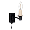 Hanson Library Wall Light with Pull Cord in Matt Black