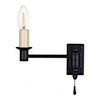 Hanson Library Wall Light with Pull Cord in Matt Black