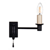 Hanson Library Wall Light with Pull Cord in Matt Black