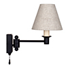 Hanson Library Wall Light with Pull Cord in Matt Black