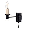 Hanson Library Wall Light with Pull Cord in Matt Black