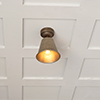 Club Flush Mount Ceiling Light In Antiqued Brass