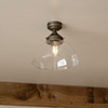 Shotley Flush Mount Ceiling Light in Antiqued Brass