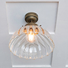 Shotley Fluted Flush Mount Ceiling Light in Antiqued Brass