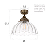 Shotley Fluted Flush Mount Ceiling Light in Antiqued Brass