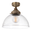 Shotley Fine Fluted Flush Mount Ceiling Light in Antiqued Brass