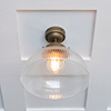 Shotley Fine Fluted Flush Mount Ceiling Light in Antiqued Brass