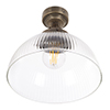 Shotley Fine Fluted Flush Mount Ceiling Light in Antiqued Brass