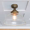 Shotley Fine Fluted Flush Mount Ceiling Light in Antiqued Brass