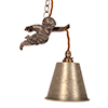 Brass Cherub Pendant Light in Antiqued Brass