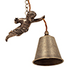 Brass Cherub Pendant Light in Antiqued Brass