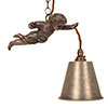 Brass Cherub Pendant Light in Antiqued Brass